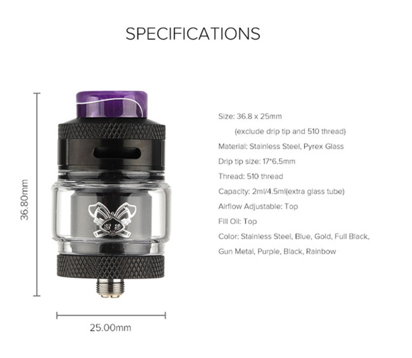 Hellvape Dead Rabbit RTA Spezifikationen