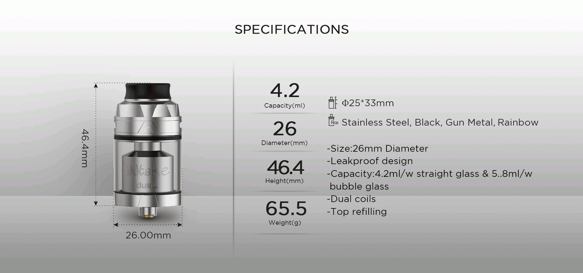 Augvape Intake Dual RTA Masse