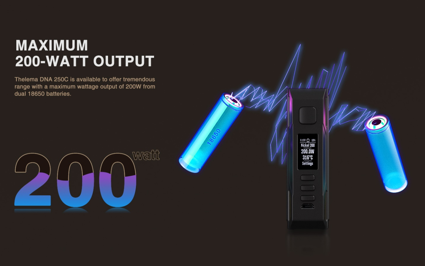 Lost Vape Thelema DNA250C Mod maximale Leistung