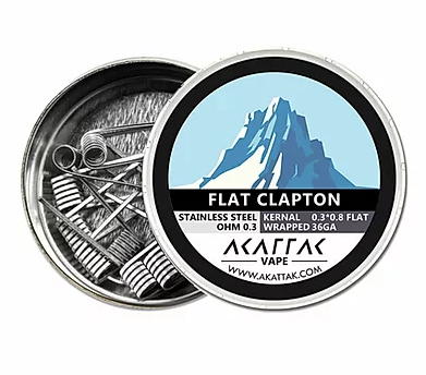 Akattak Flat Clapton Fertig Coil SS316-Flat Clapton SS316L 0.3*0.8 FLAT+36GA Akattak Flat Clapton Fertig Coil SS316-Flat Clapton SS316L 0.3*0.8 FLAT+36GA