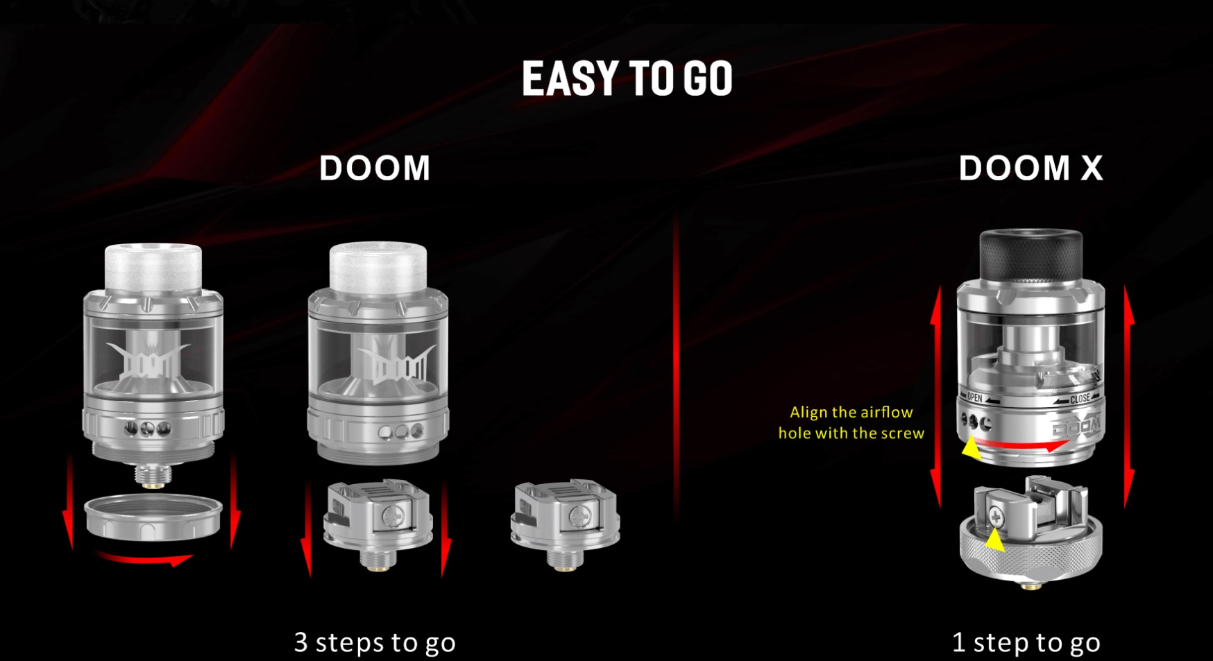 Damn Vape Doom X RTA entfernen des Decks