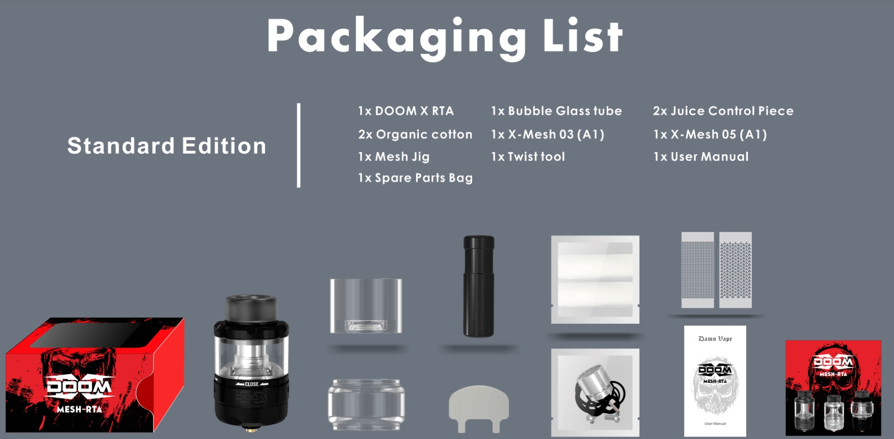 Damn Vape Doom X RTA Lieferumfang